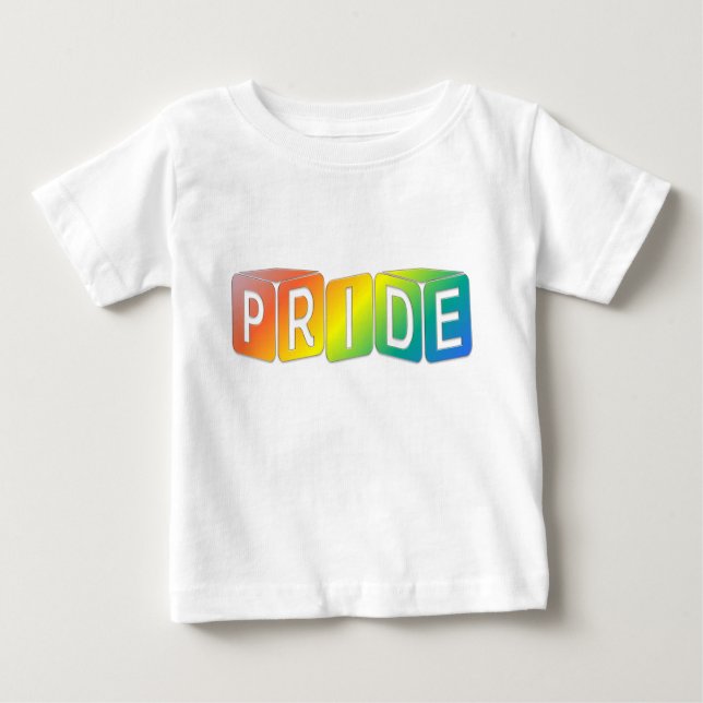 T-shirts Brincar cubos Desenho de arco-íris Orgulho (Frente)