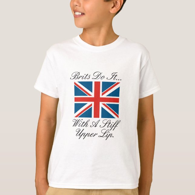 T-shirts Britânicos Fazem Isto... Com Um Lábio Rígido (Frente)
