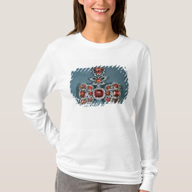 T-shirts Broche do arco ajustado com brilhante (Frente)