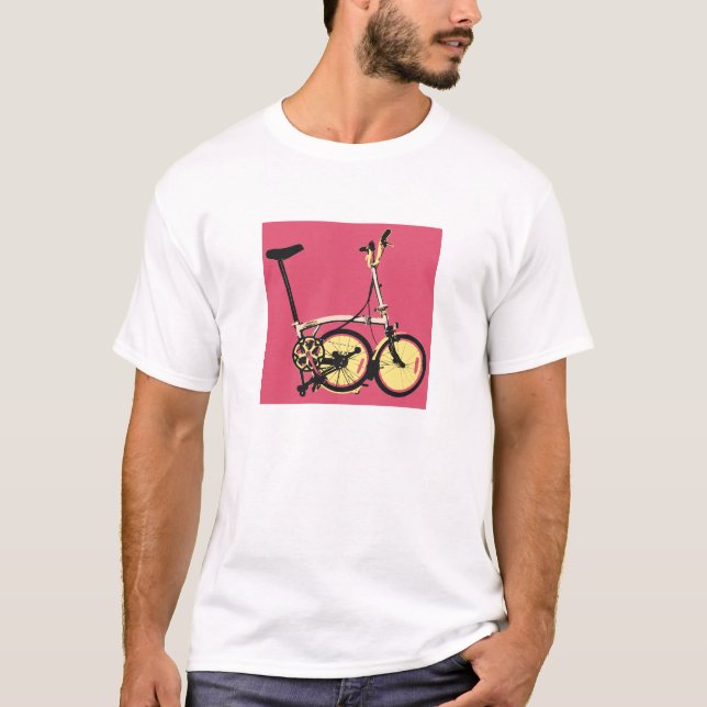 T-shirts Brompton dobrado metade PinkYell (Frente)