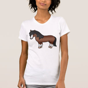 T-shirts Brown Cartoon Shetland Pony