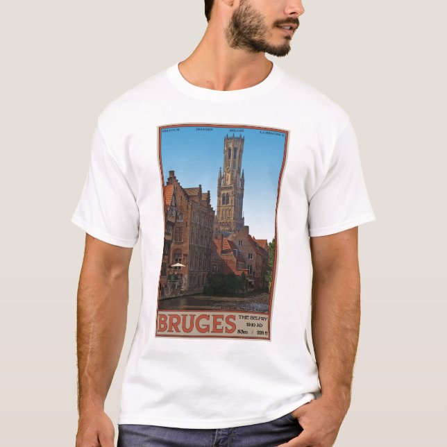 T-shirts Bruges - a torre de sino (Frente)