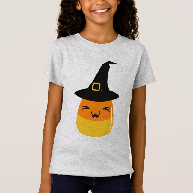 T-shirts Bruxa do Dia das Bruxas do milho de doces (Frente)