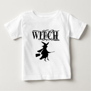 T-shirts Bruxa Voadora Mau Halloween Negro