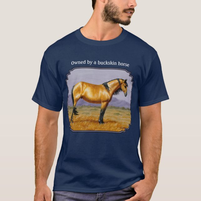T-shirts Bucksin Wild Horse Mustang Stallion (Frente)