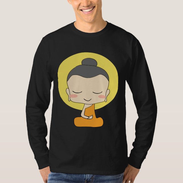 T-shirts Buda Iluminescência da MEDITAÇÃO (Frente)