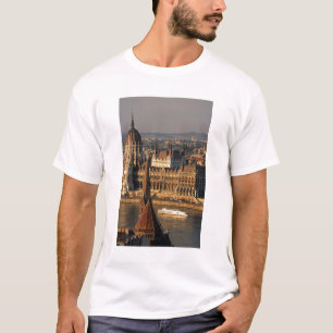 T-shirts Budapeste, Hungria, Rio Danúbio, Parlamento
