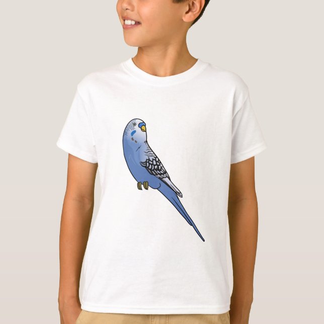 T-shirts Budgie azul (Frente)