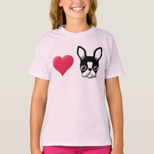 T-shirts Buldogue francês do amor/preto de Boston Terrier2