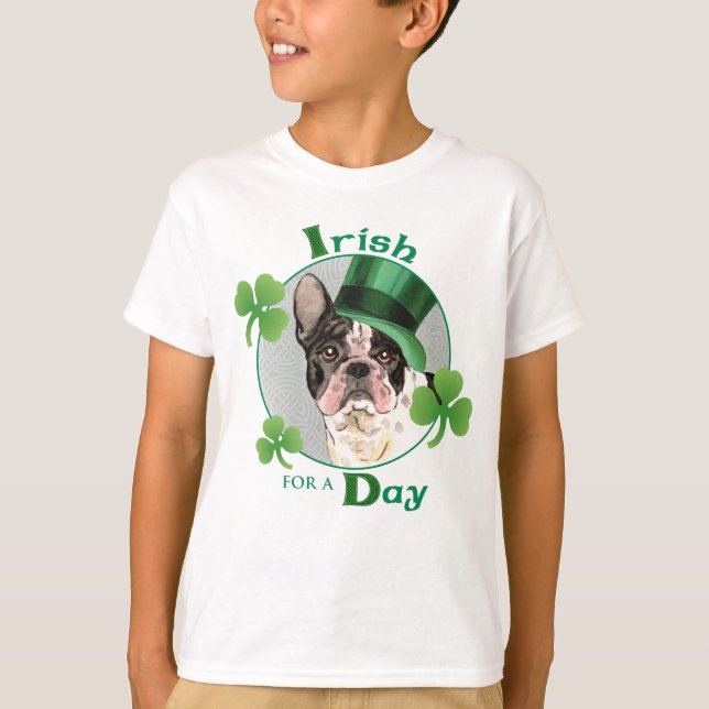 T-shirts Buldogue francês do dia de St Patrick (Frente)