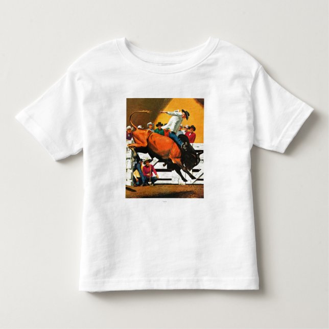 T-shirts Bull Riding by Fred Ludekens (Frente)