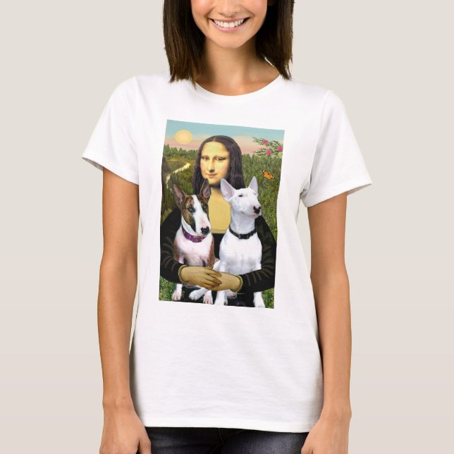 T-shirts Bull Terriers (Dois) - Mona Lisa (Frente)