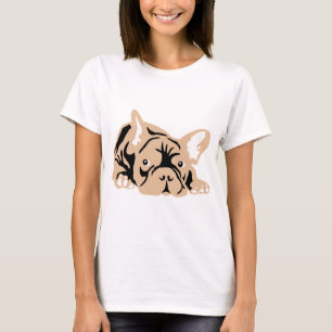 T-shirts Bulldogue Francês rosa