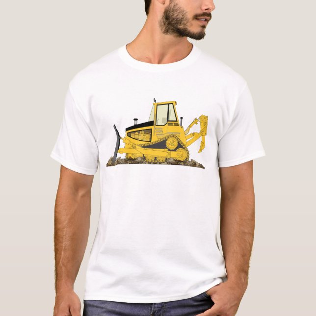 T-shirts Bulldozer amarelo (Frente)