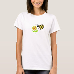 T-shirts Bumble Bee com Flor Amarelo