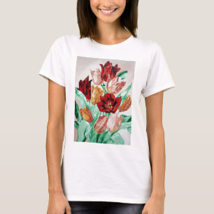 T-shirts Buquê Floral de Tulips, Belo Bronzeado