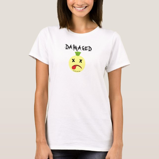 T-shirts butstilloksmily cópia da cara, DANIFICADA (Frente)
