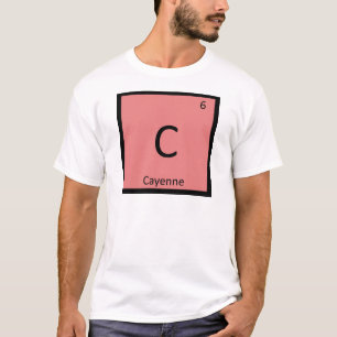 T-shirts C - Química da Pimenta Cayenne Símbolo da Tabela P