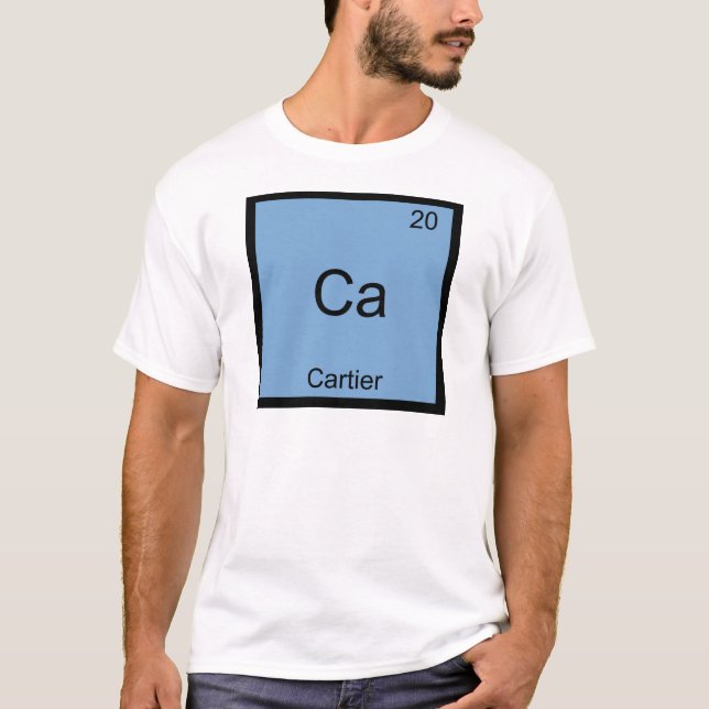 T-shirts Ca - Símbolo de Elemento Químico Engraçado Cartier (Frente)