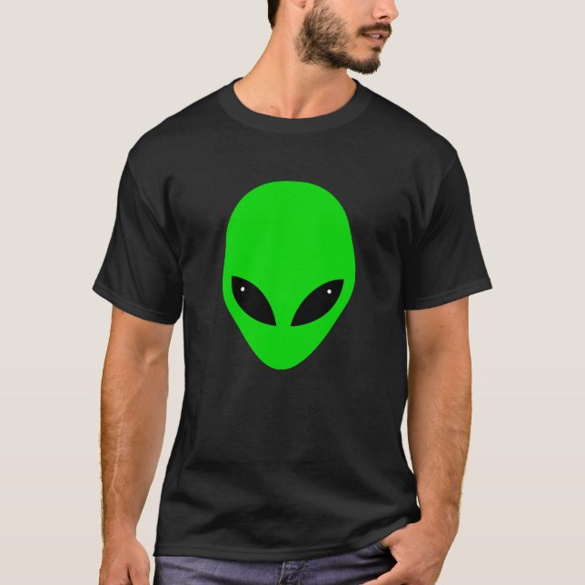 T-shirts Cabeça de Alienígena Verde (Frente)