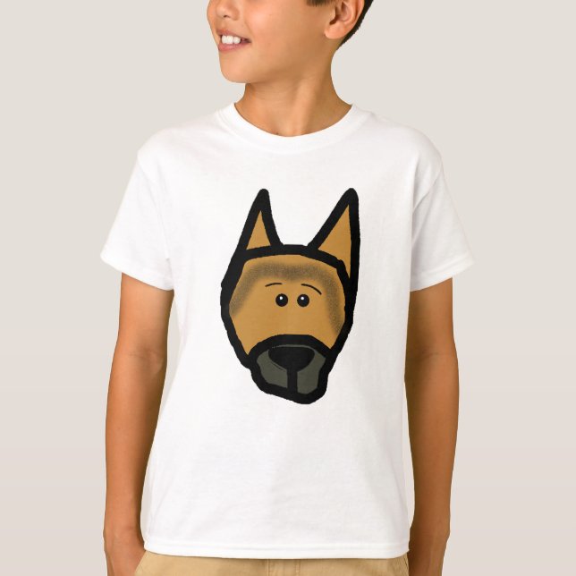 T-shirts cabeça de cão german shepherd 2 do lado.png (Frente)
