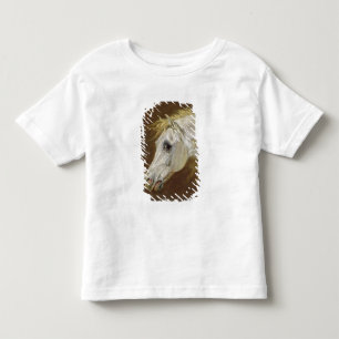 T-shirts Cabeça de um cavalo árabe cinzento (óleo em can