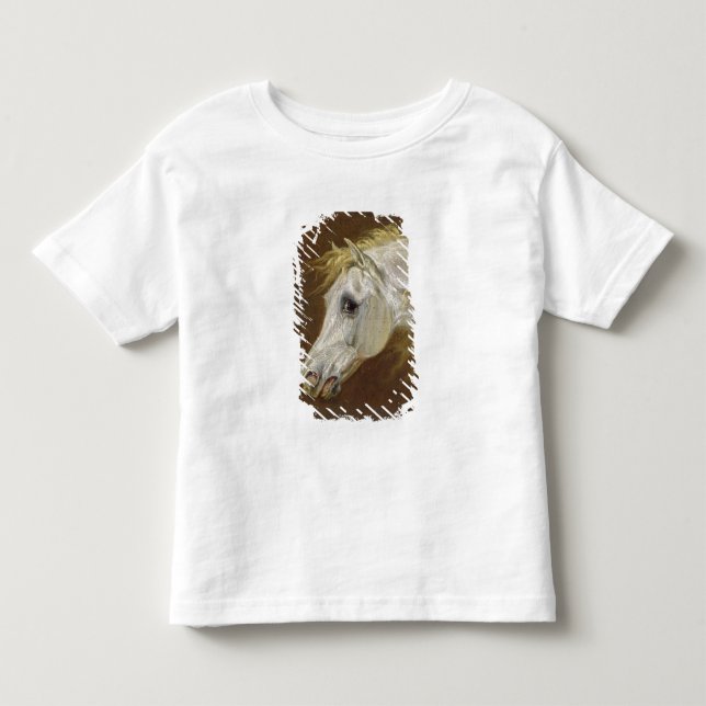 T-shirts Cabeça de um cavalo árabe cinzento (óleo em canvas (Frente)