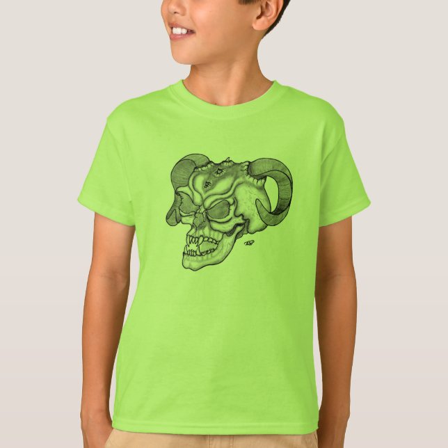 T-shirts Cabeça do diabo Negra e Design branca (Frente)