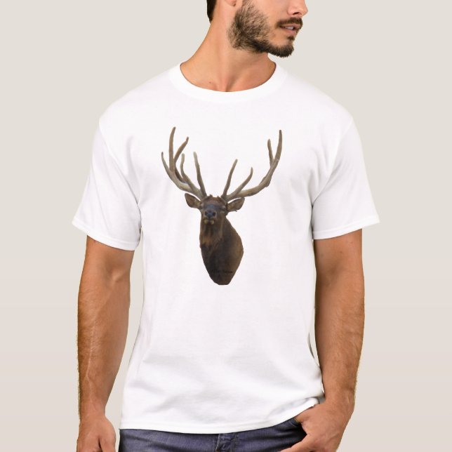T-shirts Cabeça dos alces de E48 Bull no veludo (Frente)