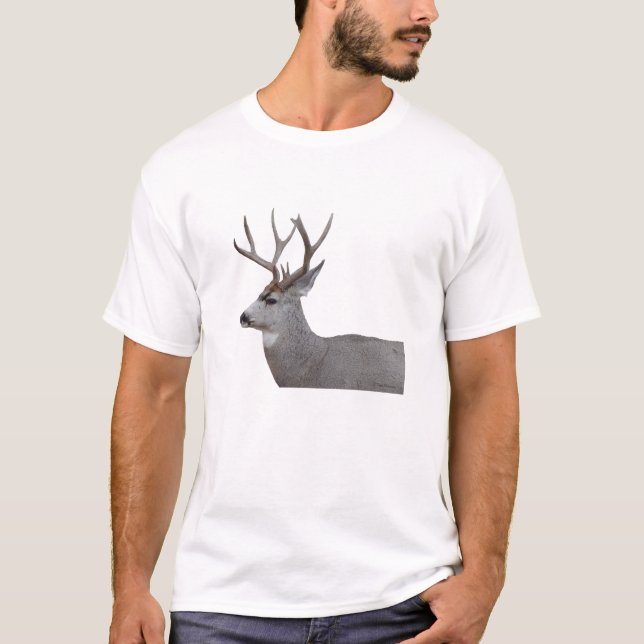 T-shirts Cabeça e Ombros de Veado Mulo D26 (Frente)
