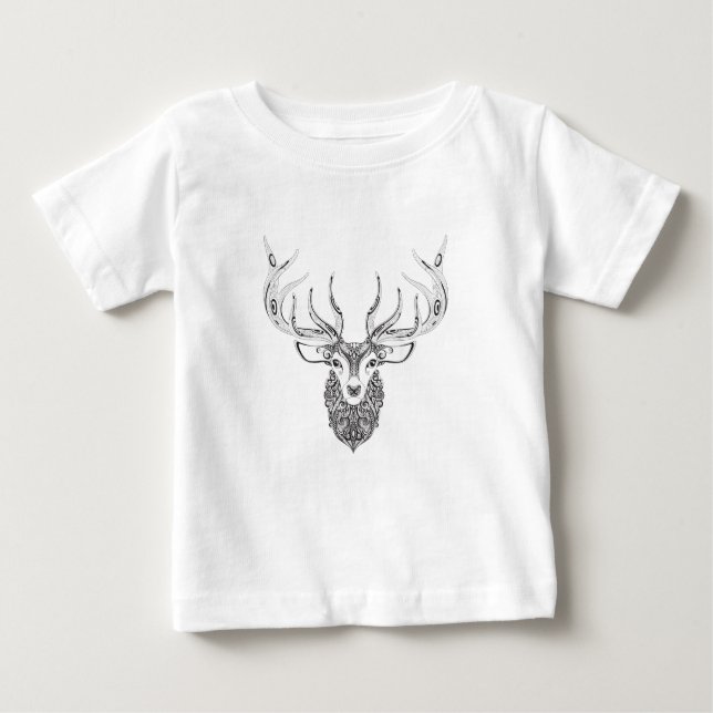T-shirts Cabeça Horned inspirada dos cervos (Frente)