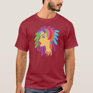 T-shirts Cabelo arco-íris