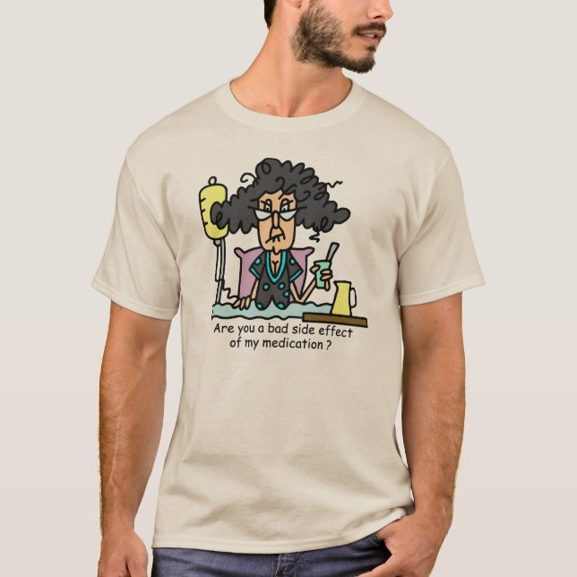 T-shirts Cabelo escuro do efeito secundário da (Frente)