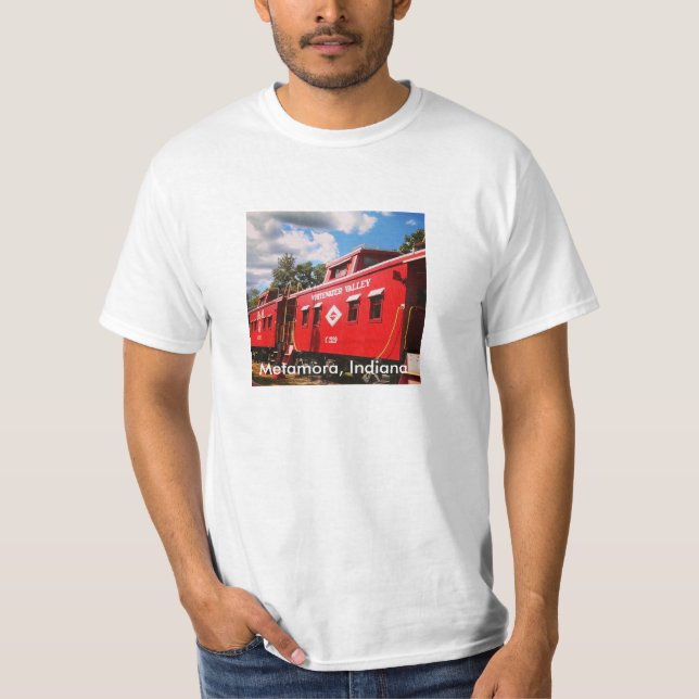 T-shirts Caboose da estrada de ferro do vale de Whitewater (Frente)