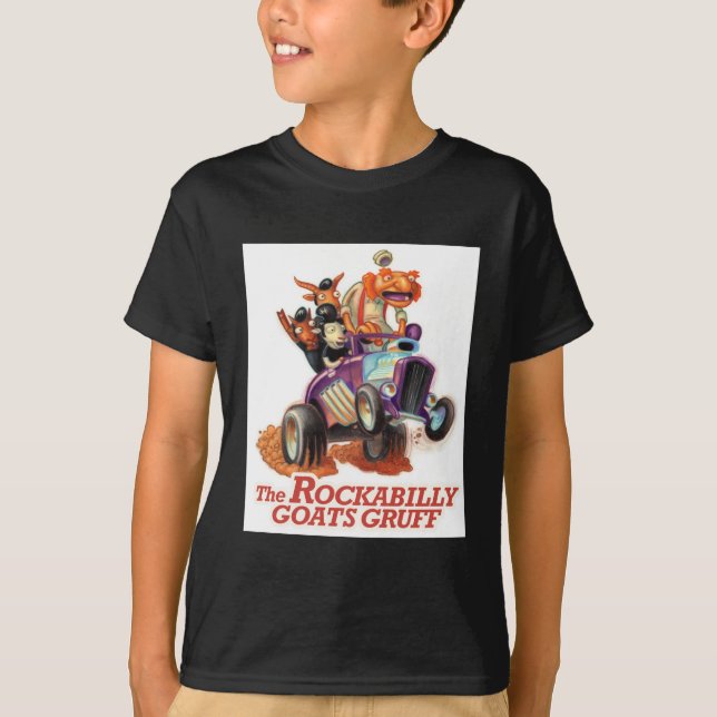 T-shirts Cabras Rockabilly ásperos - troll do hot rod (Frente)