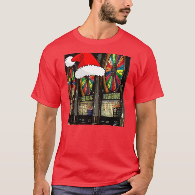 T-shirts Caça-níqueis de Natal em Las Vegas (Frente)