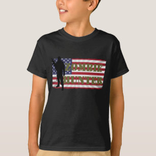 T-SHIRTS CAÇADOR DE ZOMBIES BANDEIRA AMERICANA