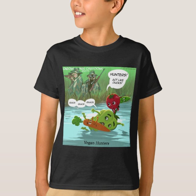 T-shirts Caçadores Veganos Divertidos (Frente)