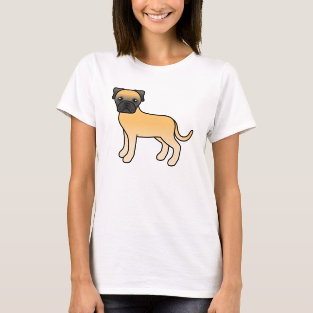 T-shirts Cachorro Bullmastiff Corça Cartoon Fofo (Frente)