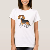 Cachorro da Raça Beagle Cartoon Fofo Tricolor