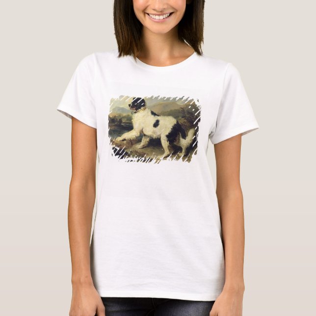 T-shirts Cachorro da Terra Nova Chamado Leão, 1824 (óleo na (Frente)