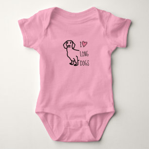 T-shirts Cachorro Dachshund Rosa Fofa Feminino Eu Amo Cães 