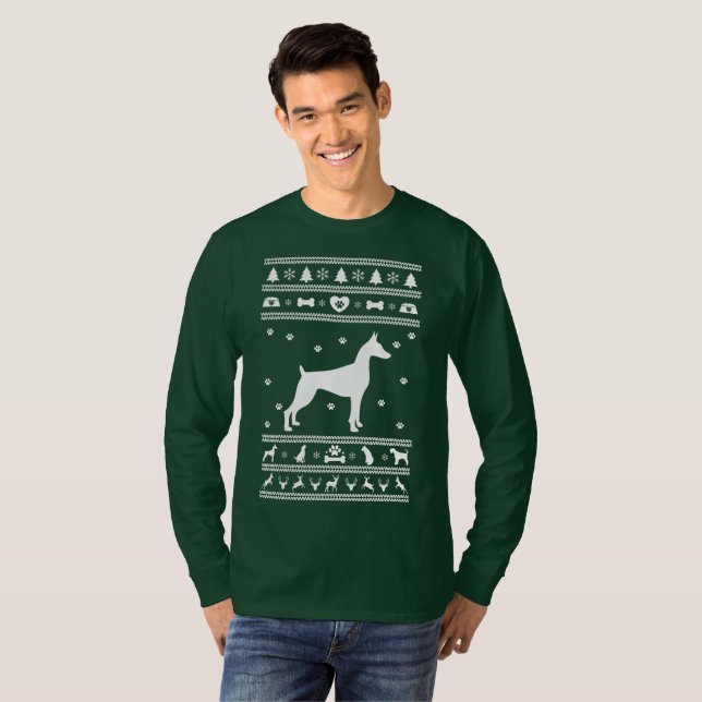 T-shirts Cachorro de Borrão de Natal Feio (Frente Completa)