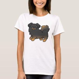 T-shirts Cachorro de Cartoon Negro E Tibetano
