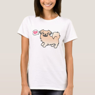T-shirts Cachorro de Cartoon Sable Tibetan Spaniel