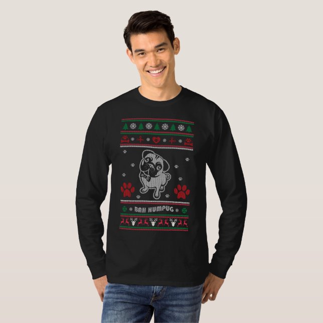 T-shirts Cachorro de Natal Feio (Frente Completa)