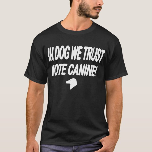 T-shirts Cachorro de Voto com Texto Branco (Frente)