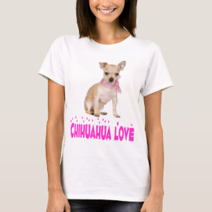 T-shirts Cachorro Filhote Chihuahua Corações Rosa Amor