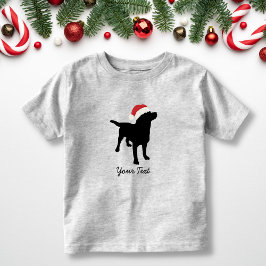 T-shirts Cachorro Negro com Papai Noel de Natal