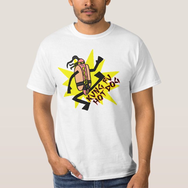 T-shirts Cachorro quente de Kung Fu (Frente)